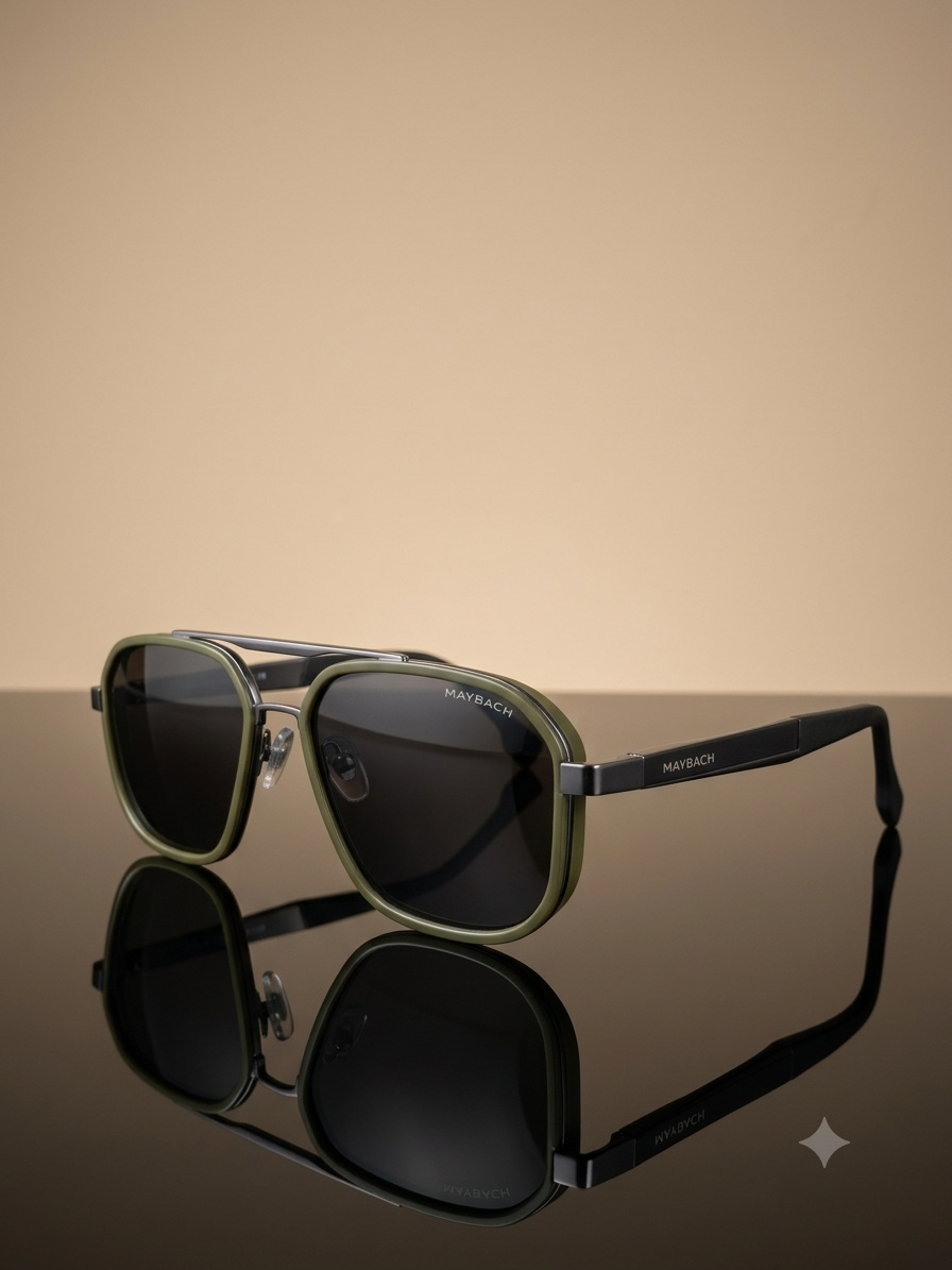 عینک آفتابی مردانه Maybach مدل دسته پَهن فریم سبز